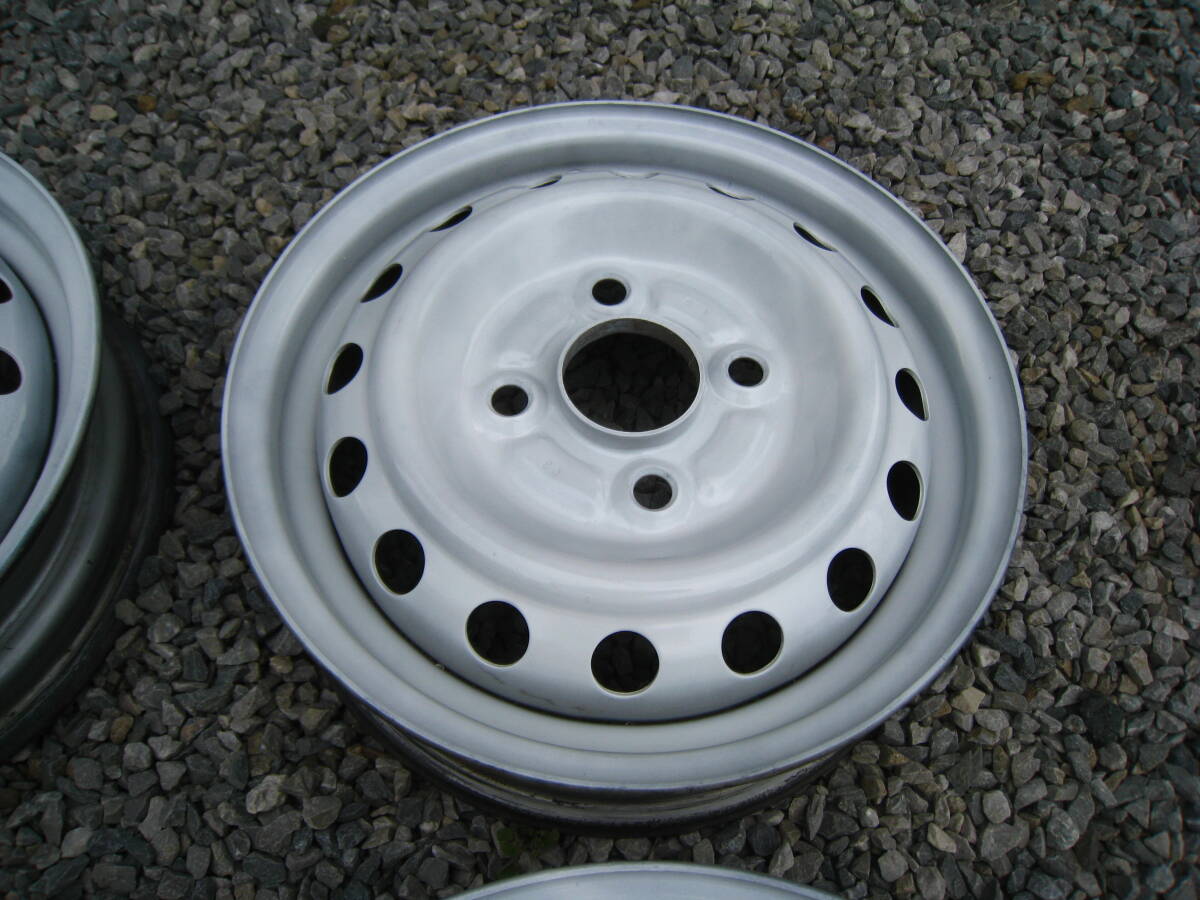 ☆ ホンダ 純正 スチールホイール ★ 12 × 3.50B PCD 100 4H / N-VAN バモス アクティ ☆ 4本 セット ホワイト ☆ USED ☆_画像3