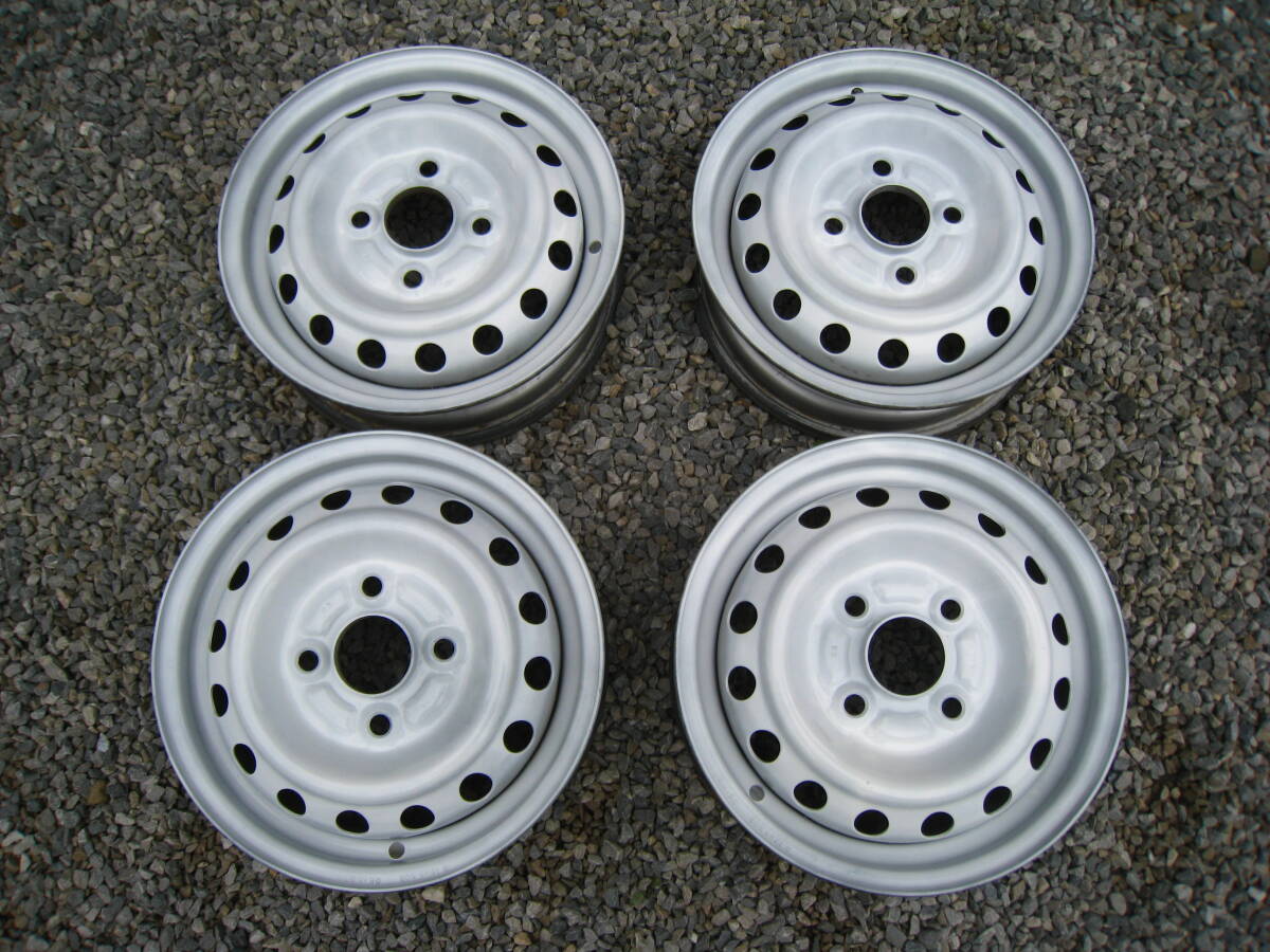 ☆ ホンダ 純正 スチールホイール ★ 12 × 3.50B PCD 100 4H / N-VAN バモス アクティ ☆ 4本 セット ホワイト ☆ USED ☆_画像1