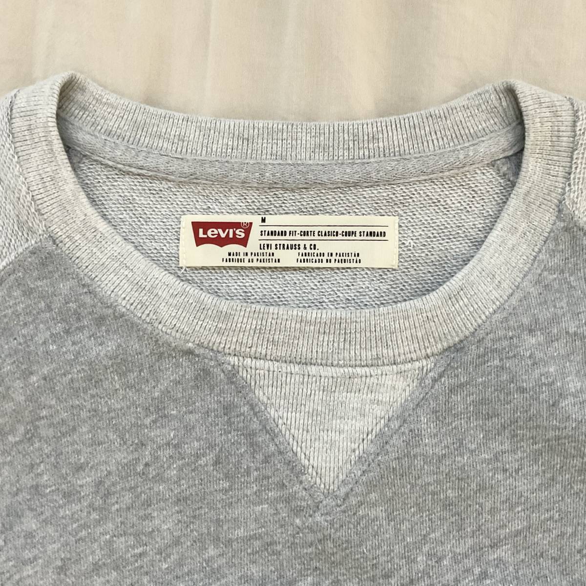 未使用　Levi’s　Tシャツ　杢グレー系　コットン / リネン　サイズM　　W018_画像4
