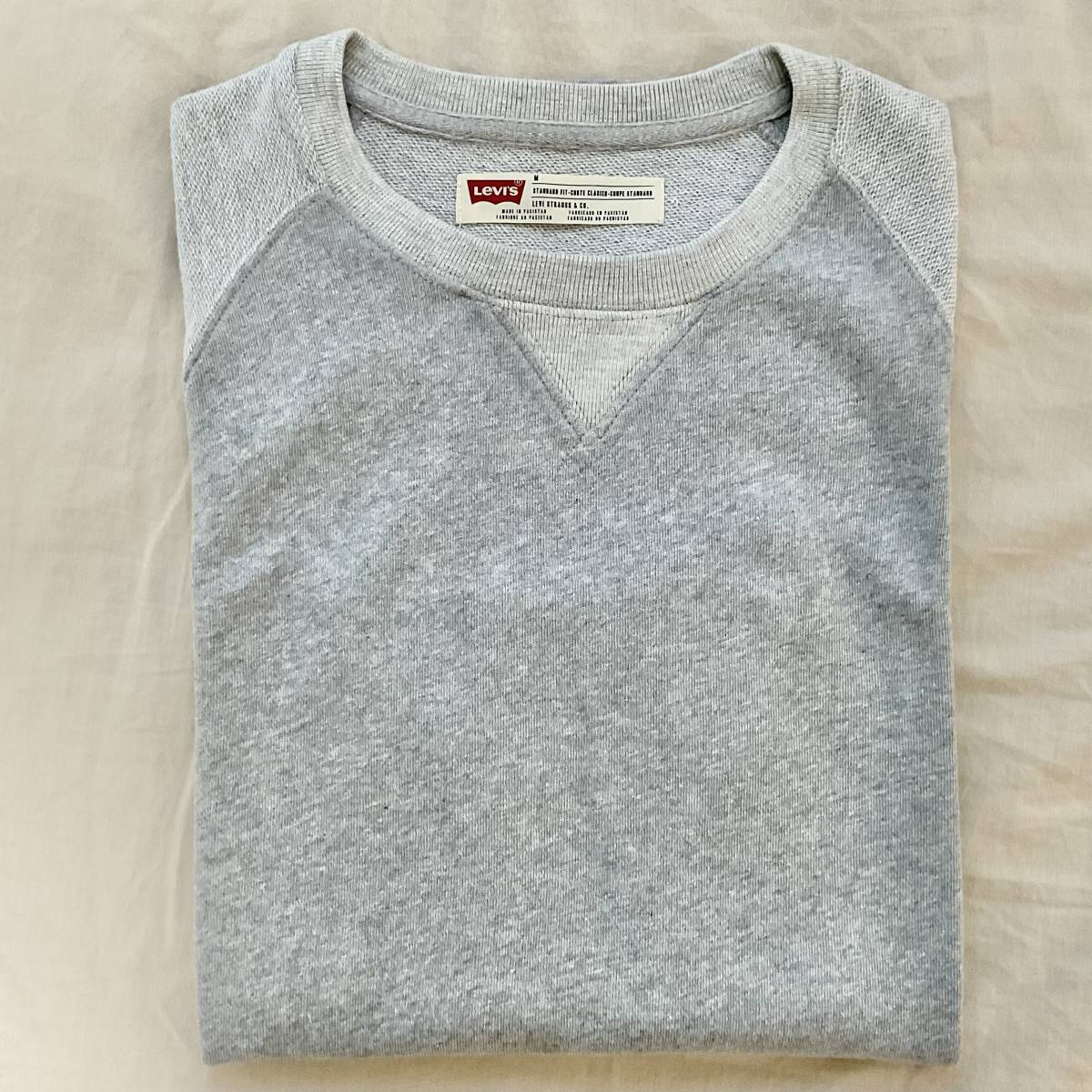 未使用　Levi’s　Tシャツ　杢グレー系　コットン / リネン　サイズM　　W018_画像2
