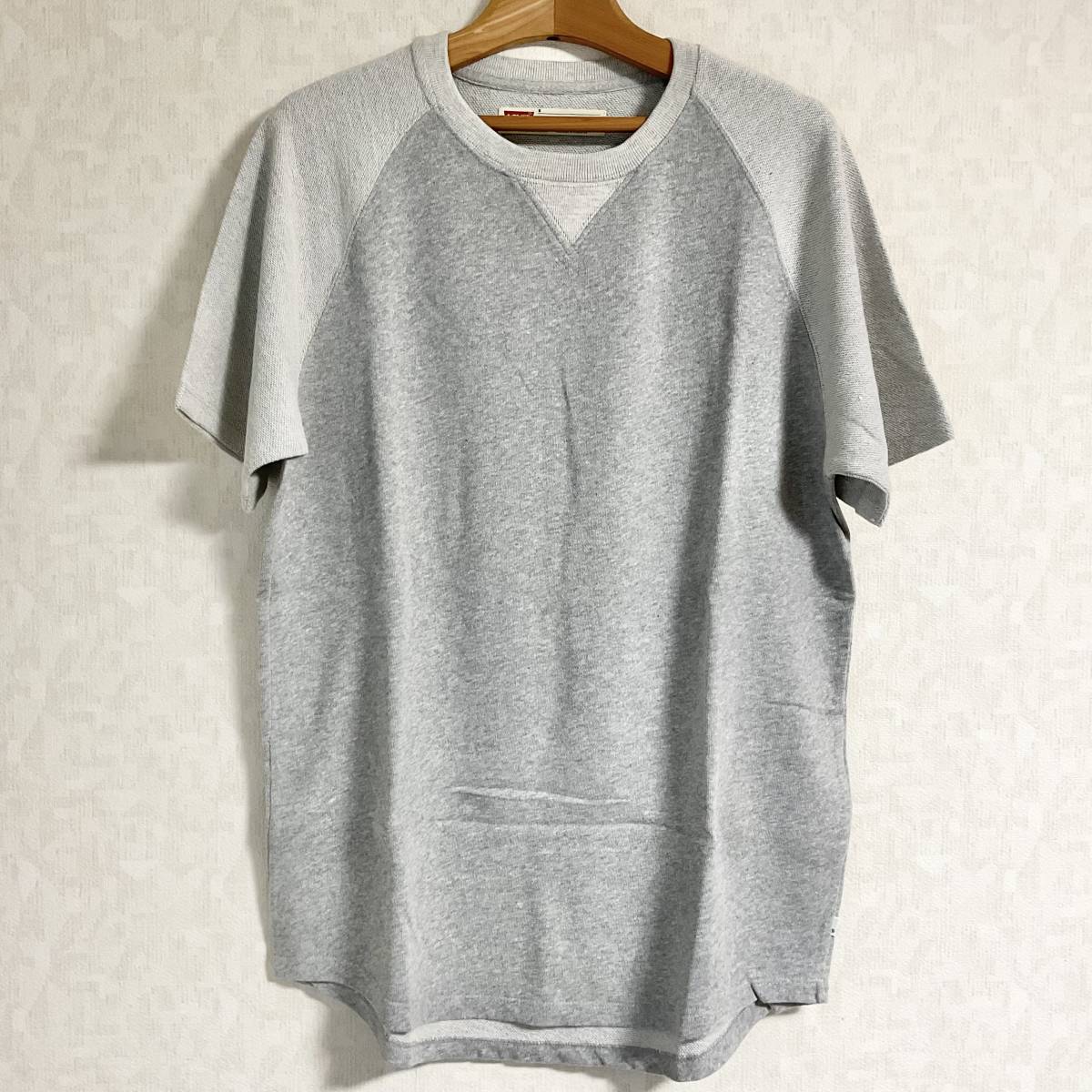 未使用　Levi’s　Tシャツ　杢グレー系　コットン / リネン　サイズM　　W018_画像1