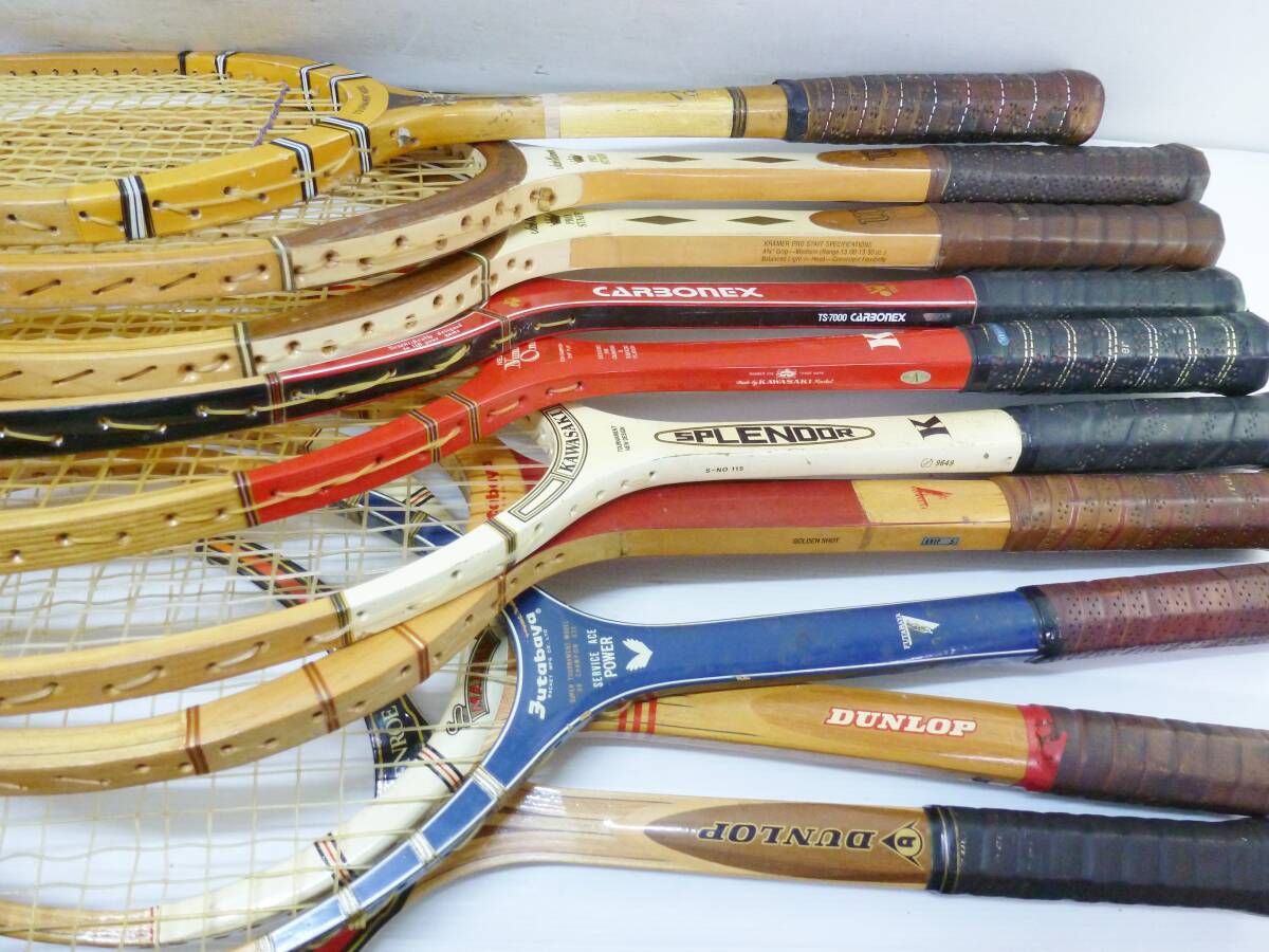 N7711 Old racket 10ps.@ wood racket Dunlop Futaba ya Kawasaki other 