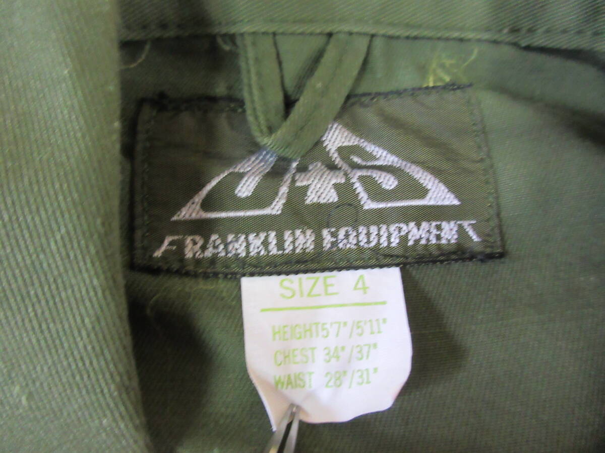 J&S FRANKLIN EQUIPMENT オールインワン Size4 オリーブグリーン フランクリンイクイップメント つなぎ ユーロ ミリタリー イギリスの画像2