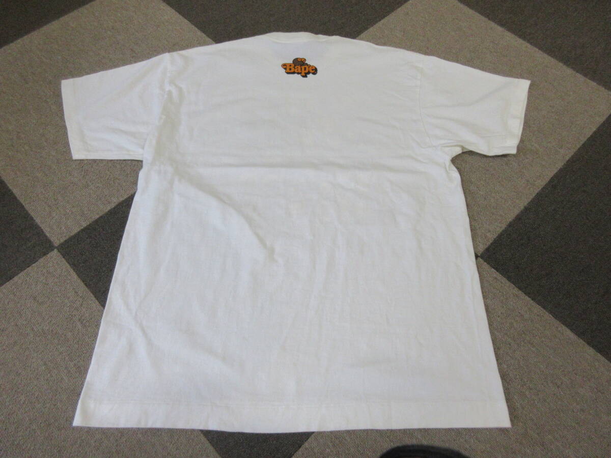 2008年 A BATHING APE babymilo Tシャツ XL 金タグ 日本製 BAPE アベイシングエイプ ベイビーミロ NIGO Nowhere 00s Y2K 半袖 白_画像3