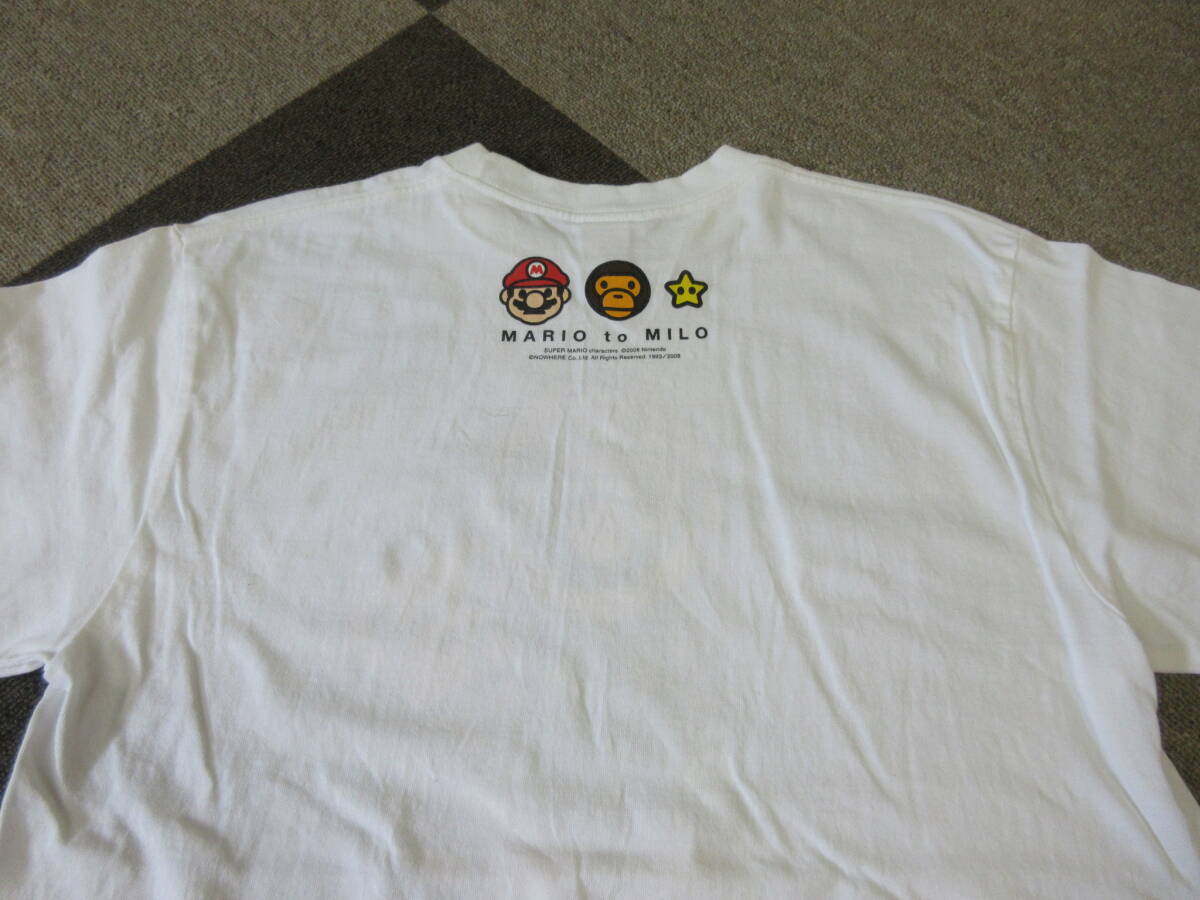 08年 A BATHING APEｘ任天堂 コラボ Tシャツ Mサイズ 白 MARIO MILO Nintendo エイプ NIGO オールド ヴィンテージ ニンテンドー_画像10