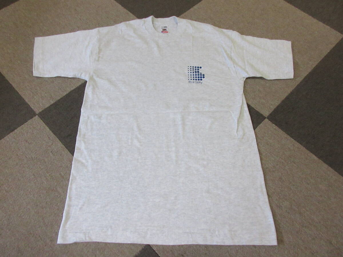 90s SONY Tシャツ L シングルステッチ フルーツオブザルーム It's a Sony USA製 ヴィンテージ オールド グレー 音楽 オーディオ_画像2