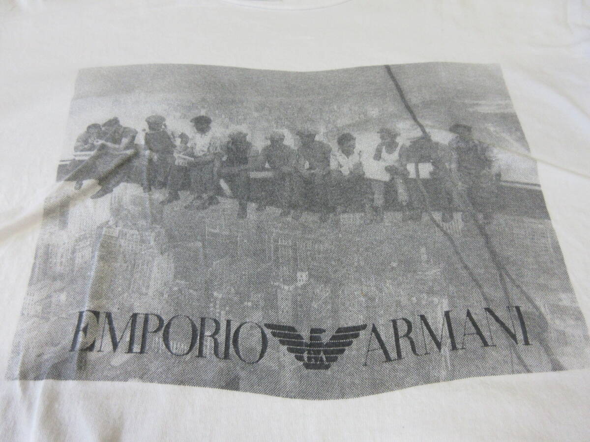 80s90s EMPORIO ARMANI photo by Charles Clyde Ebbets Tシャツ L Hanes USA製 シングルステッチ フォトプリント ヴィンテージ BruceWeber _画像7
