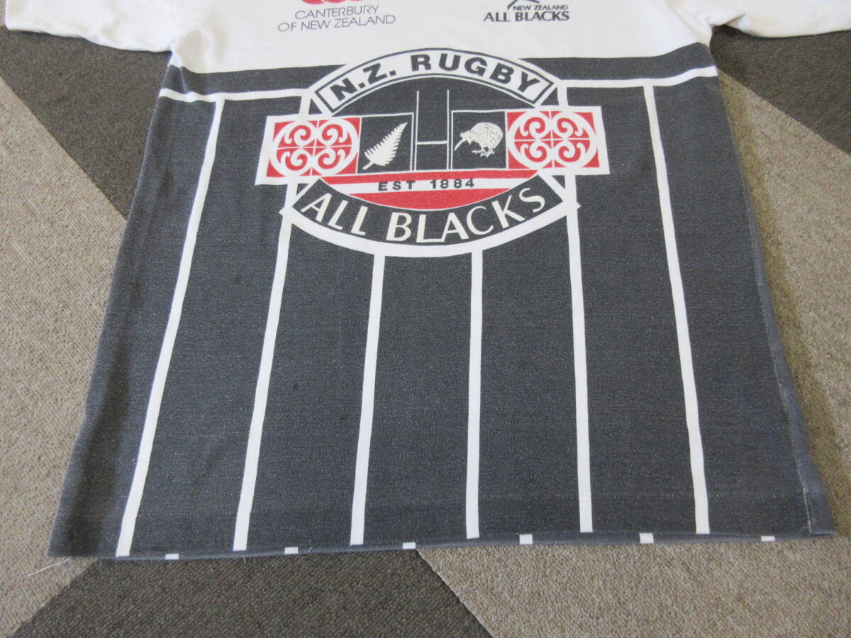 90s CANTERBURY ALL BLACKS ラガーシャツ M ラグビー カンタベリー オールブラックス ヴィンテージ ニュージーランド 14 スポーツ_画像6