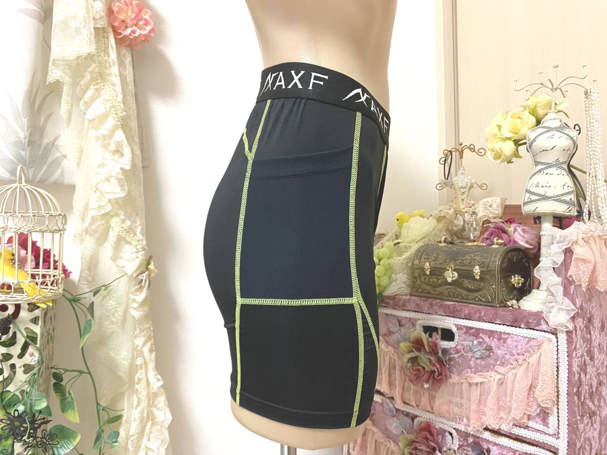  men's M size (75-81): accessory f*AXF[ boxer shorts ] body . stability, balance * recovery - improvement * inner pants : black | yellow green regular price :9,800+ tax 