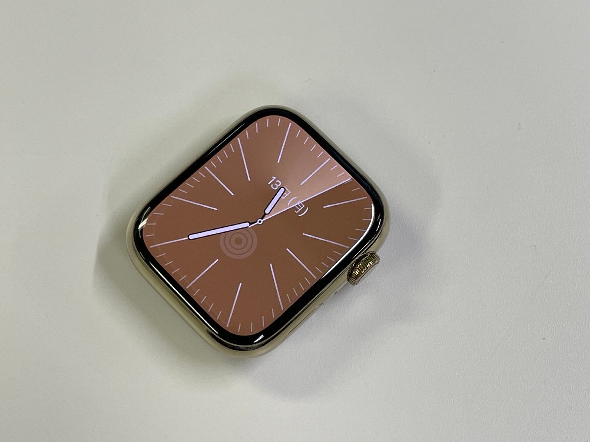 Apple Watch Series 9 45mm GPS+Cellular ステンレス A2984 MRMU3J/A ゴールド バッテリー100%_画像1