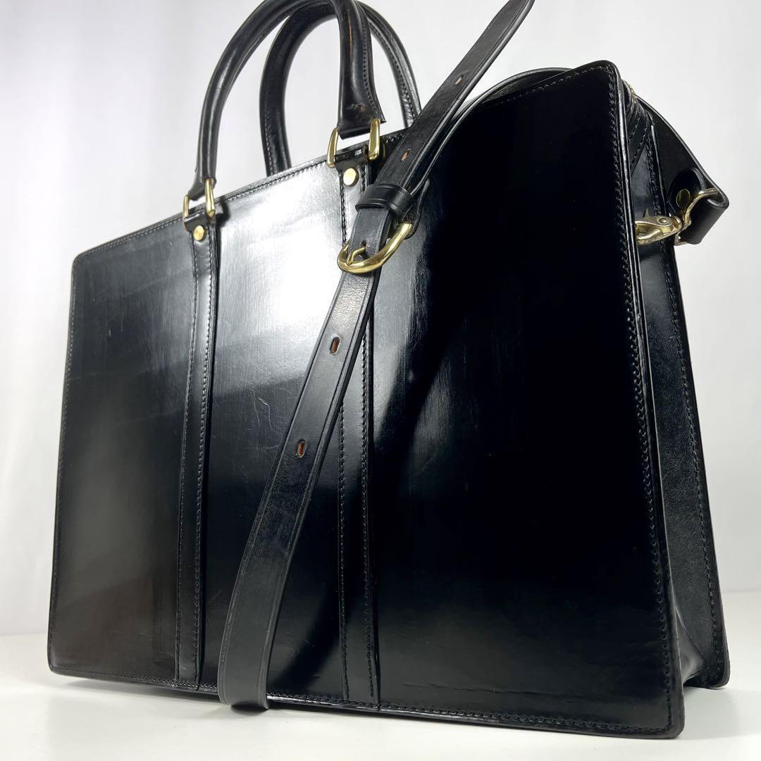  beautiful goods independent * ten thousand .b ride ru heaven fastener 2way business bag original leather black black A4PC briefcase shoulder shoulder .. possible commuting men's 