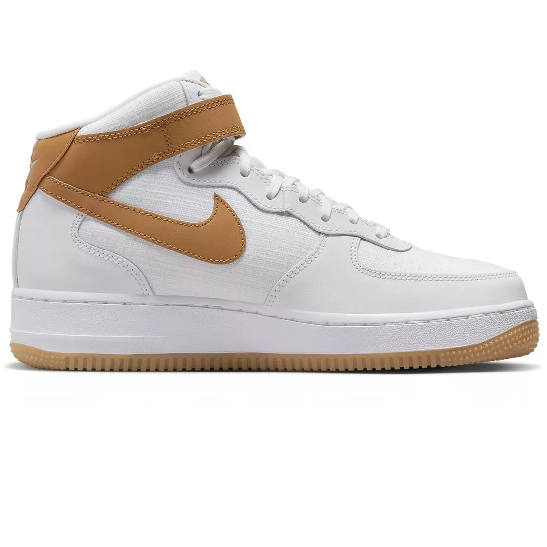 *NIKE WMNS AIR FORCE 1 MID \'07 white / light brown chewing gum sole 24.0cm Nike wi men's Air Force 1 mid 07 DD9625-102