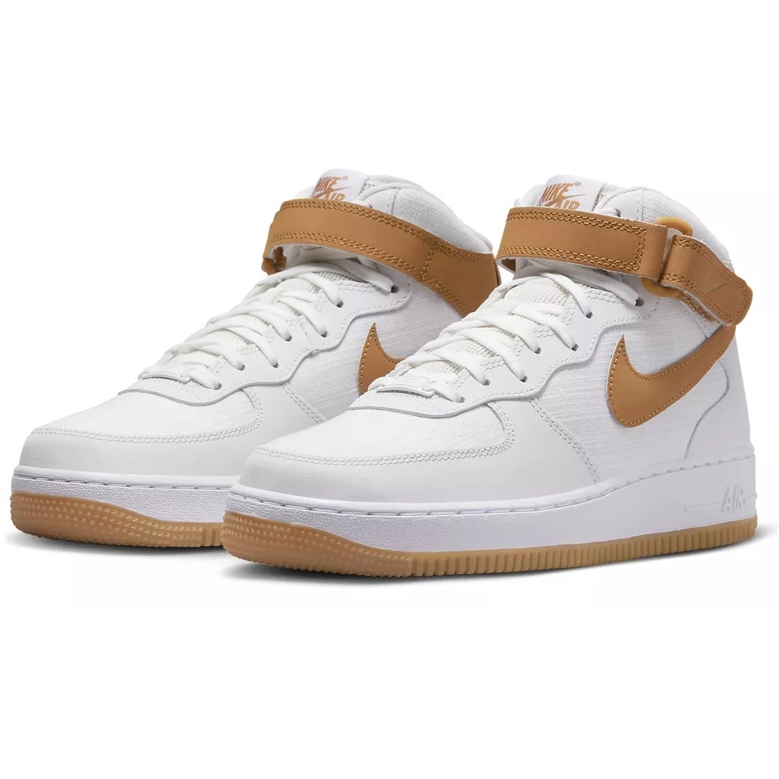 *NIKE WMNS AIR FORCE 1 MID \'07 white / light brown chewing gum sole 24.0cm Nike wi men's Air Force 1 mid 07 DD9625-102