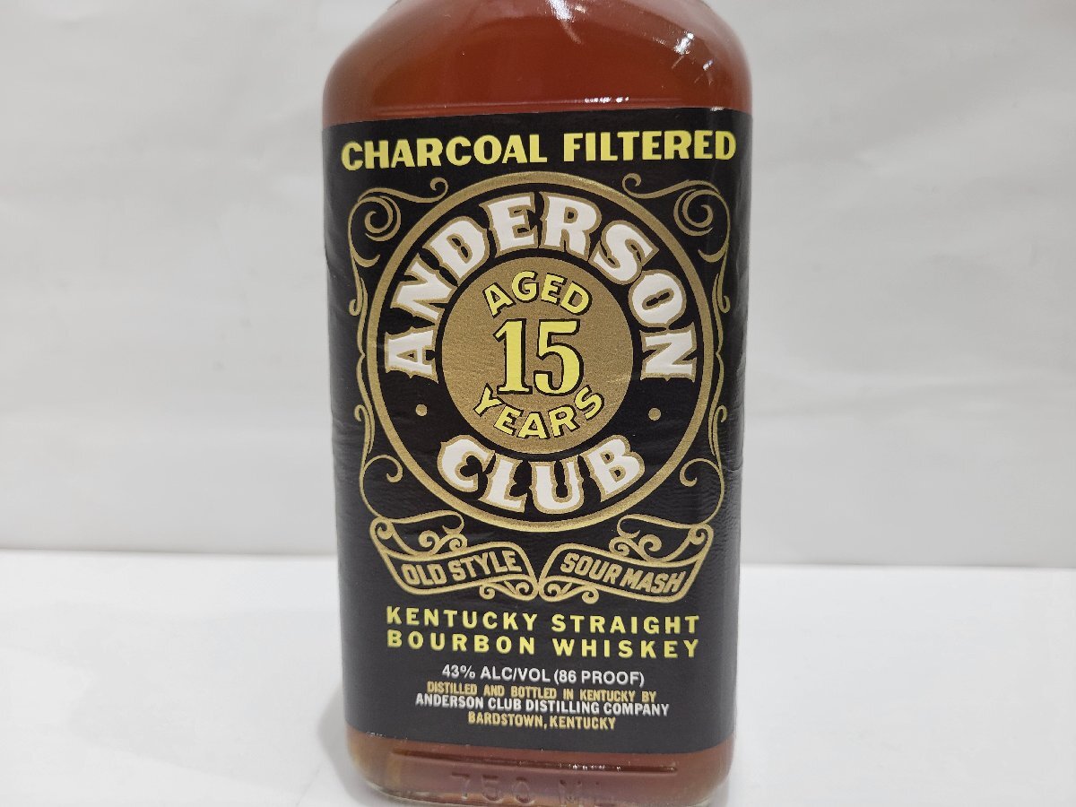 ▼ANDERSONCLUB アンダーソンクラブ １５年 バーボン ウイスキー 750ｍｌ 43％ 古酒▼L000504の画像5