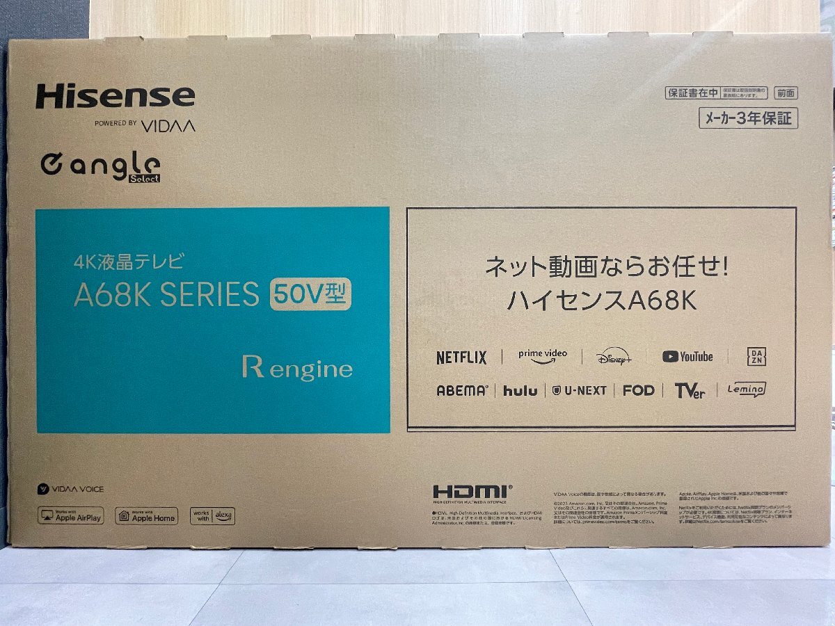*[ не использовался * нераспечатанный хранение товар ]Hisense тонкий вкус 50V type 4K жидкокристаллический TV 4K тюнер встроенный 50A68K 2023 год продажа модель гарантия производителя нет *003732