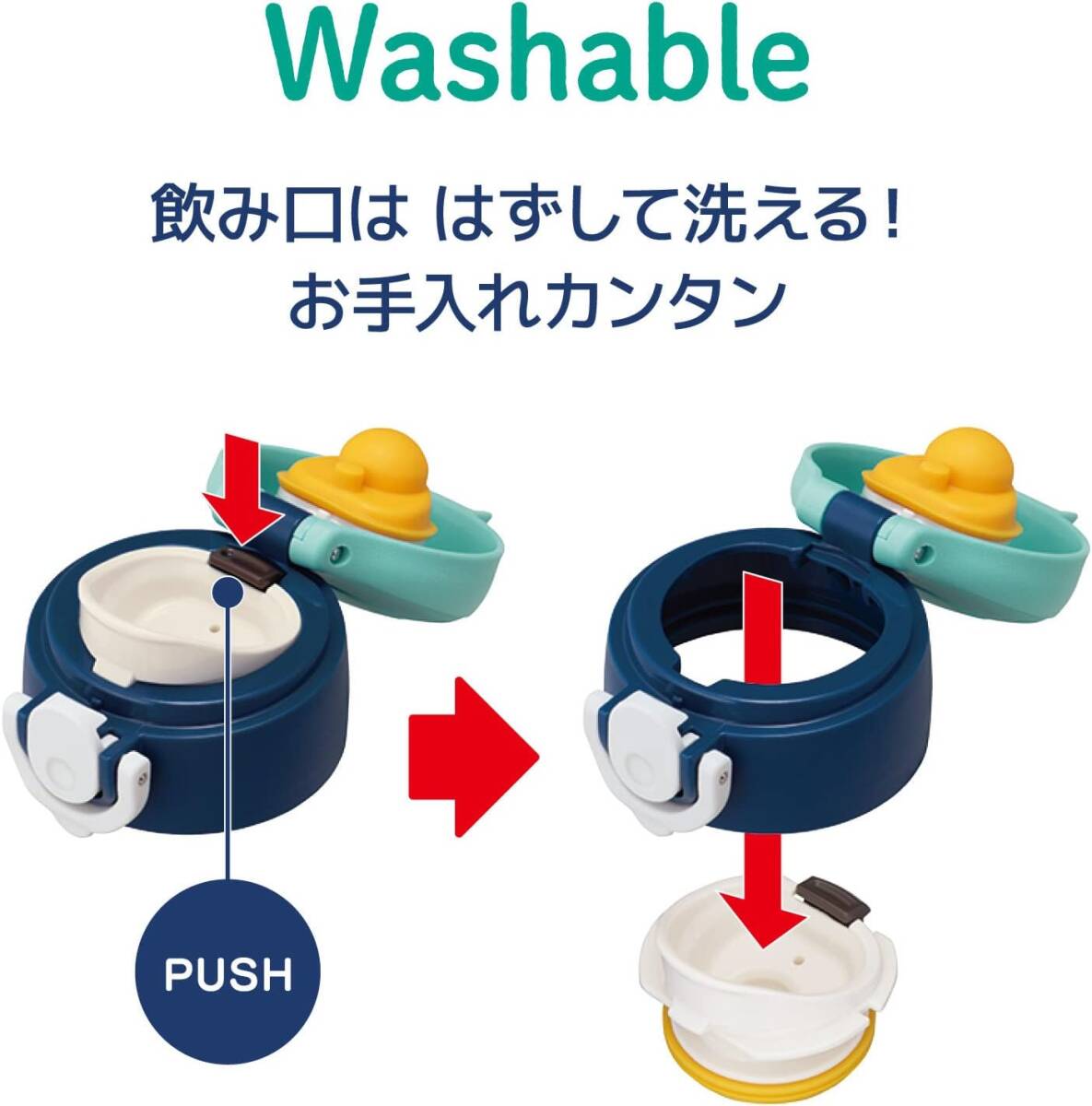 サーモス 水筒 真空断熱キッズケータイマグ 0.5L ミッキー ネイビー 子供用 通園通学 JOI-500DS NVY_画像6