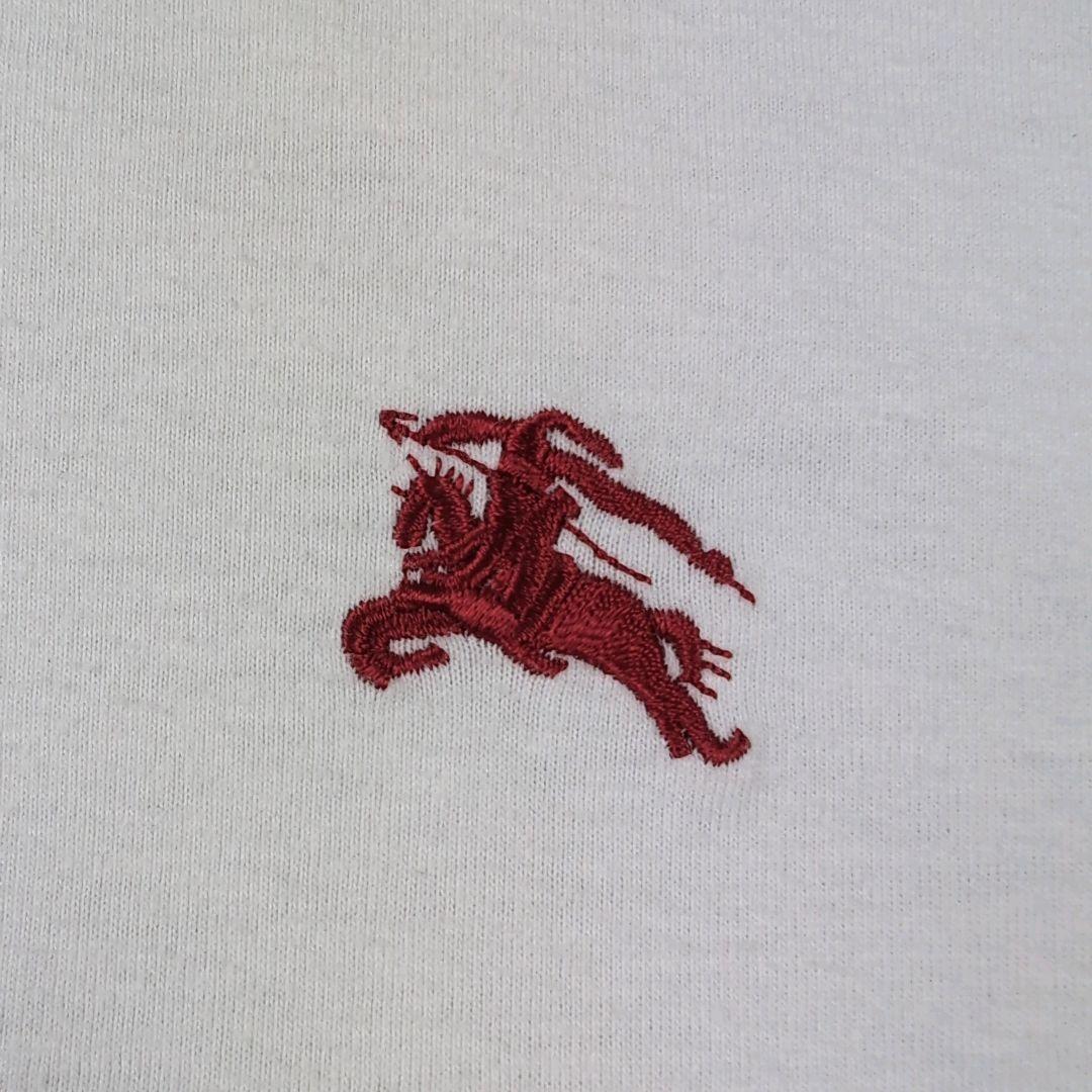 [ хорошая вещь ]BURBERRY BLACK LABEL Burberry Black Label хлопок рубашка-поло L белый белый шланг Logo вышивка сделано в Японии 