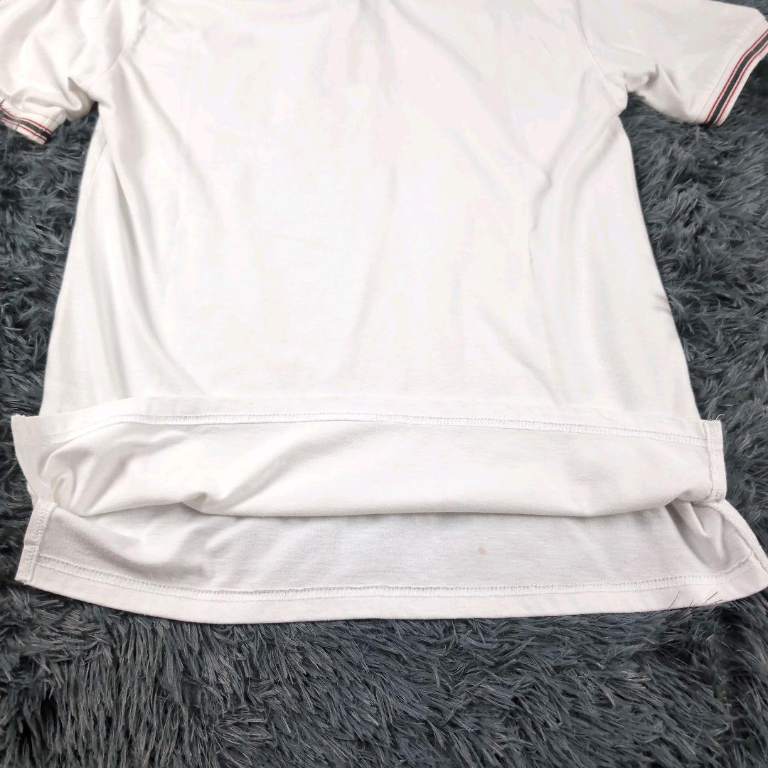 [ хорошая вещь ]BURBERRY BLACK LABEL Burberry Black Label хлопок рубашка-поло L белый белый шланг Logo вышивка сделано в Японии 
