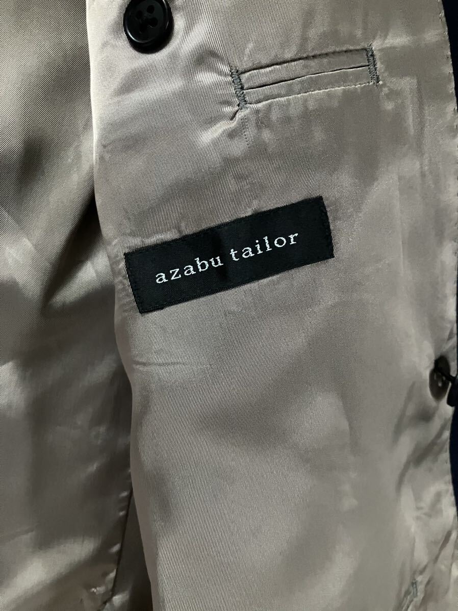 麻布テーラー　azabu tailor ダブル　テーラードジャケット　紺ブレ　金ボタン　52 XL 6釦　大きいサイズ　メンズ　MARLANE イタリア生地_画像5