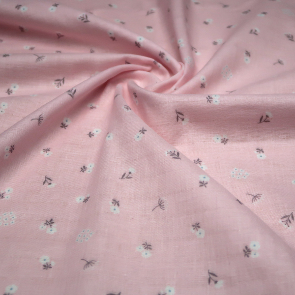 ３m ダブルガーゼ生地 フラワープリント 小花柄 ピンクの画像3