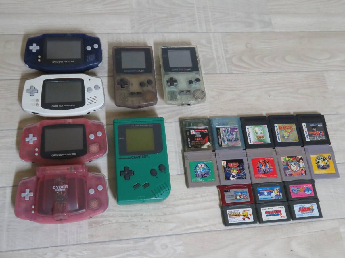  nintendo Game Boy GAME BOY AGB-001×3 шт. / CGB-001×2 шт. / DMG-01×1 шт. / и т.п. итого 7 шт. + soft ×16шт.@ имеется продажа комплектом дополнение изображение есть 