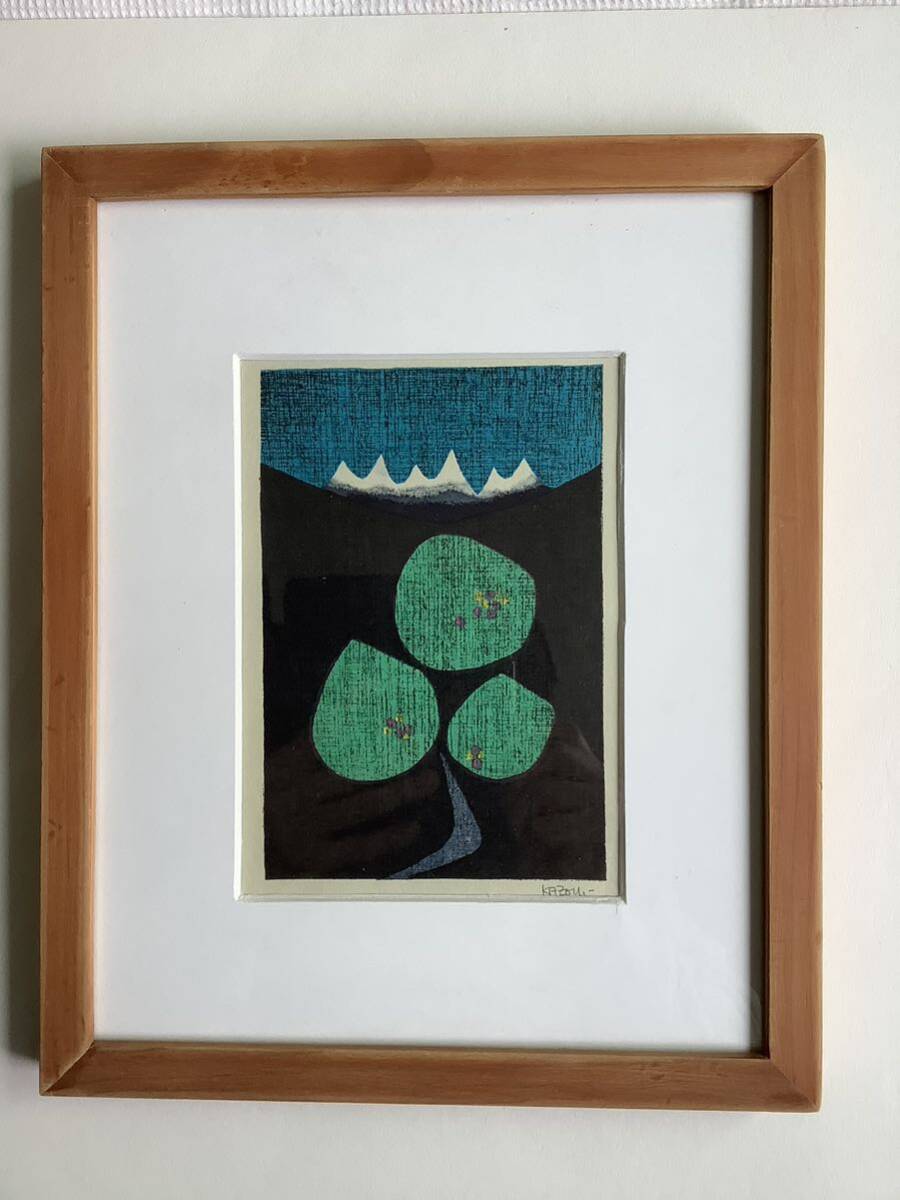真作】山の版画家 木版画 大谷一良 ハンドサインあり 一葉 真作】山の版画家 木版画 大谷一良 ハンドサインあり 一葉
