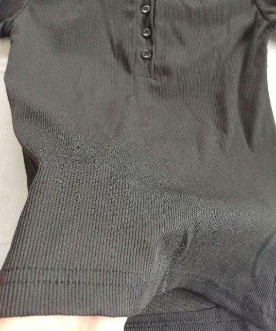 2枚セット　新品　トップス　半袖　長袖　Tシャツ　レディース　Ｌ　黒　ボーダー