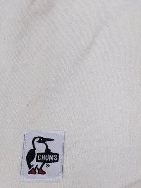 17．CHUMS デカロゴ プリント 半袖 Tシャツ チャムス メンズS 白赤x508_画像3