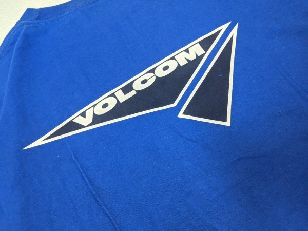 12．VOLCOM 90s ヴィンテージ デカロゴ プリント 半袖 Tシャツ ボルコム ストリート Y2K メンズM 青x601_画像3