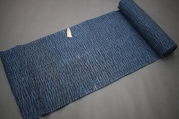 A42-5　即決 新古品 綿ポリ ゆかた反物 灰紺 未仕立て品