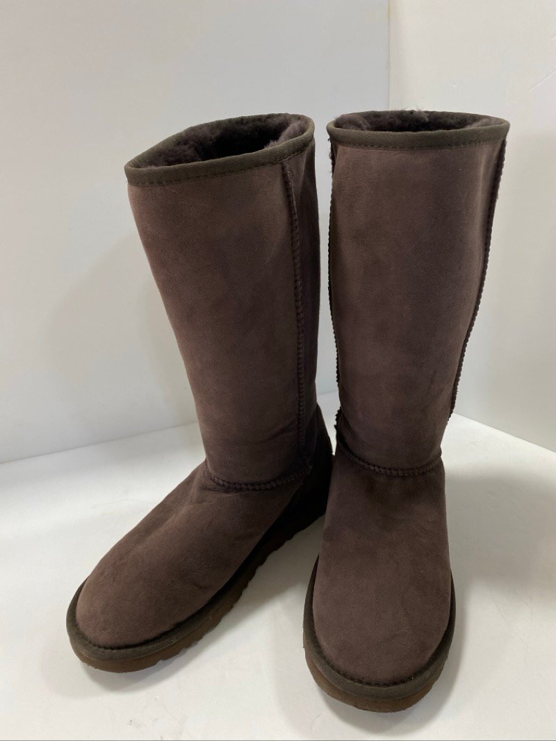 あったかい 可愛い UGG australia ムートンブーツ　ダークブラウン ロング ブーツ 24cm アグ オーストラリア ☆ちょこオク☆100_画像1