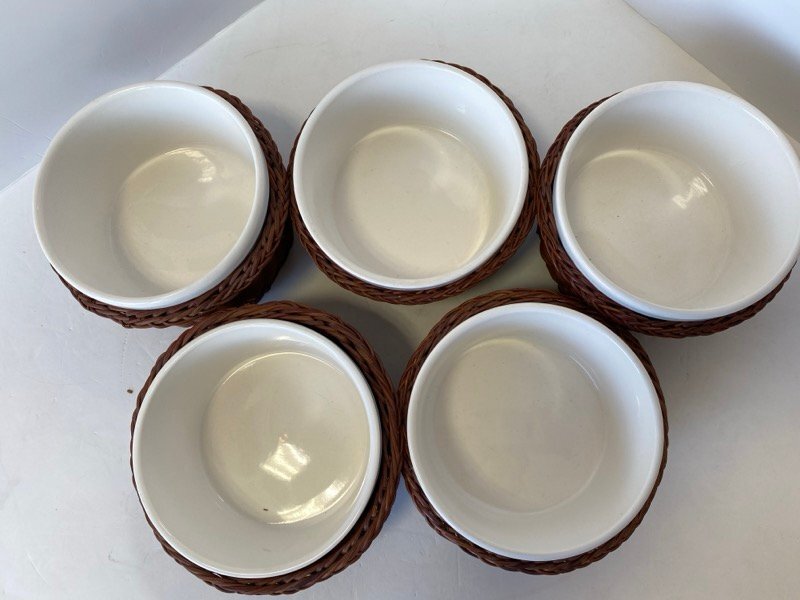グラタン皿　カゴ付き 　カフェ　おしゃれ　ホワイト　ココット 日本製　5個　ちょこオク☆雑貨80_画像2