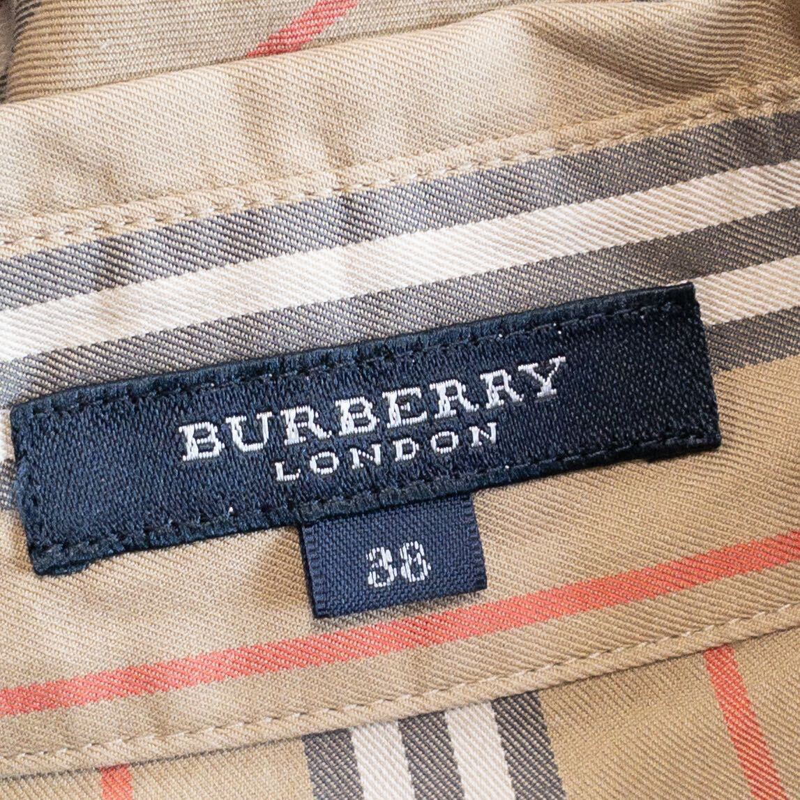 850108 BURBERRY LONDON バーバリー ロンドン トップス シャツ ブラウス 38 ブラウン ストライプ柄 レディースの画像7