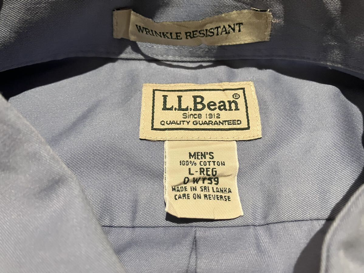 llbean USA輸入 メンズL 水色 ボタンダウン 100円スタート 売り切り シャツ 古着 アウトドア キャンプ 長袖シャツ の画像2