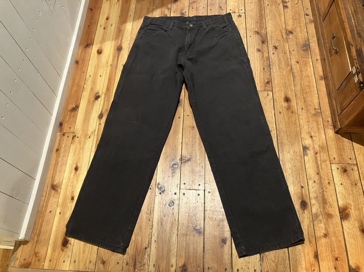 Dickies USA import w34 corresponding black painter's pants 100 jpy start selling out work pants Duck ground futoshi . Dickies 