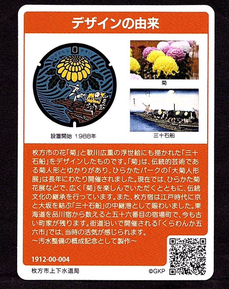 マンホールカード 枚方市 第11弾 ロットNo.004 大阪府_画像2