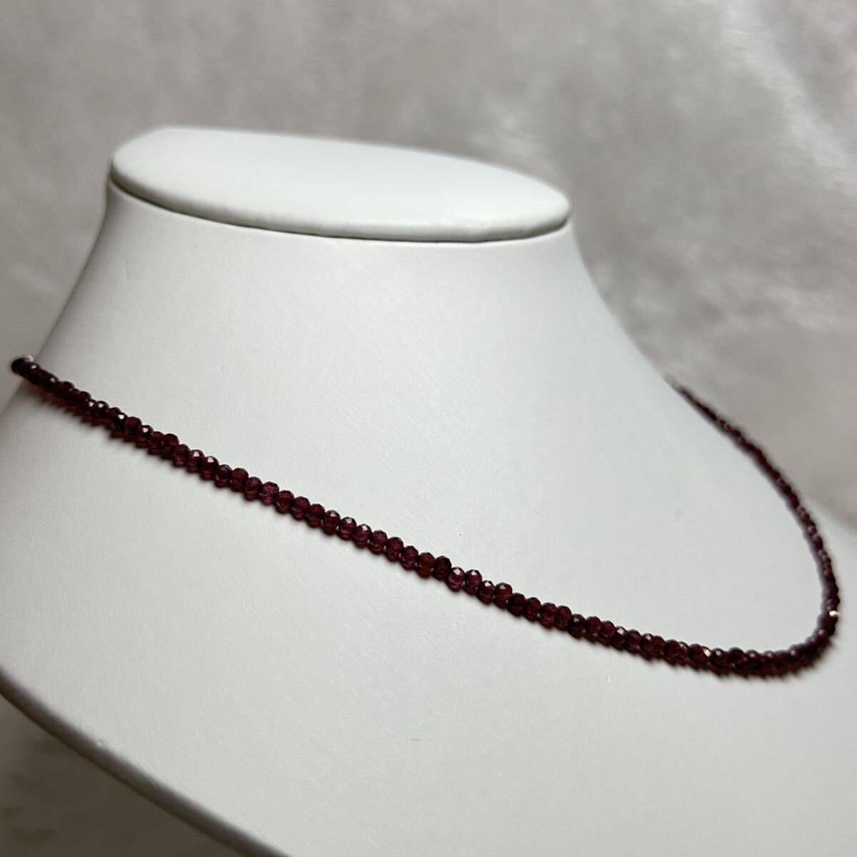 「天然石ネックレス37+5cmガーネット」necklace SILVER_画像5