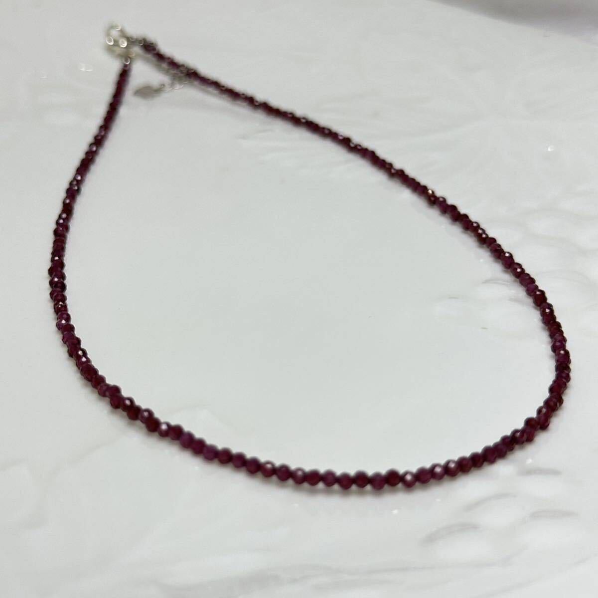 「天然石ネックレス37+5cmガーネット」necklace SILVER_画像6