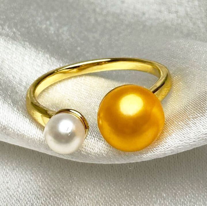  beautiful book@ pearl ring 9mm natural pearl ring open ring 