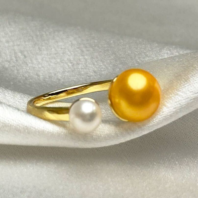  beautiful book@ pearl ring 9mm natural pearl ring open ring 