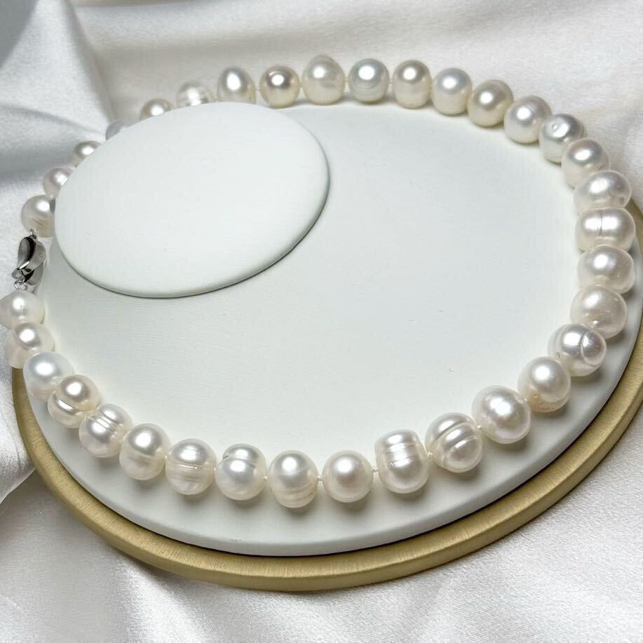 「本真珠ネックレス11-13mm 42cm 天然パール」 大粒 新品自社 jewelry パールネックレスの画像3