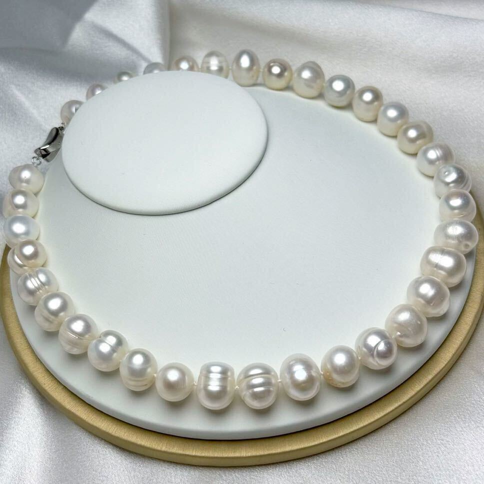 「本真珠ネックレス11-13mm 42cm 天然パール」 大粒 新品自社 jewelry パールネックレスの画像5