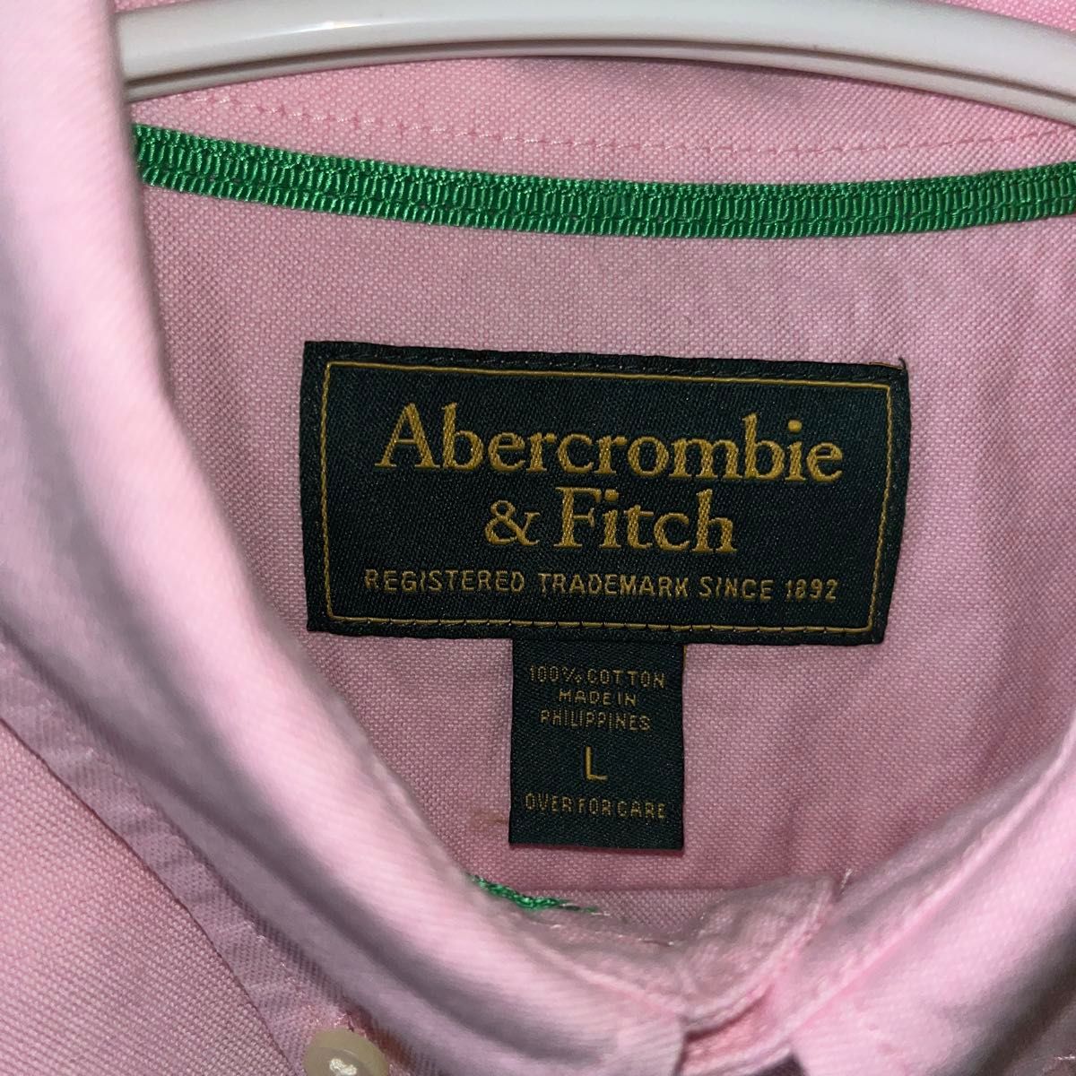 新品未使用　アバクロ Abercrombie＆Fitch  ボタンダウンシャツ コットン シャツ　ピンク 長袖シャツ　大きいサイズ