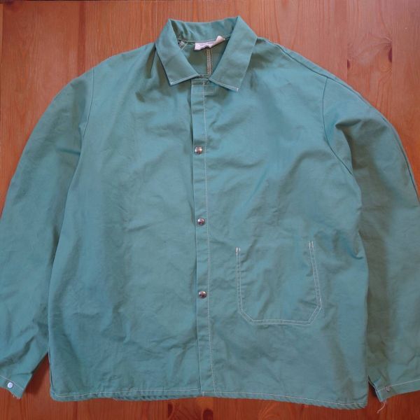 Special! 1970\'s~ USS green Denim jacket coverall UNITEDSTATES SHIP old clothes Vintage American Casual Work jacket 