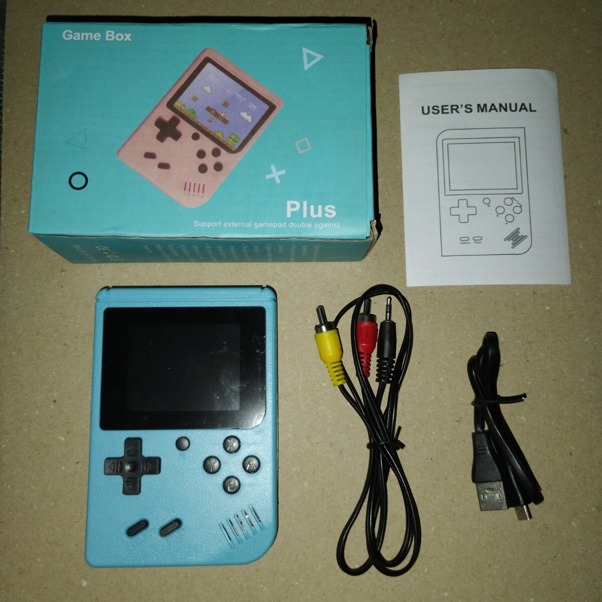  portable retro game machine 500 kind game built-in blue 