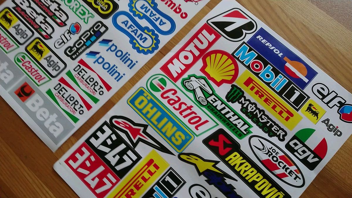 バイクステッカー集□Motorcycle Sponsor“Logo”Stickers ■①A8032+②A8017セット(計2枚)