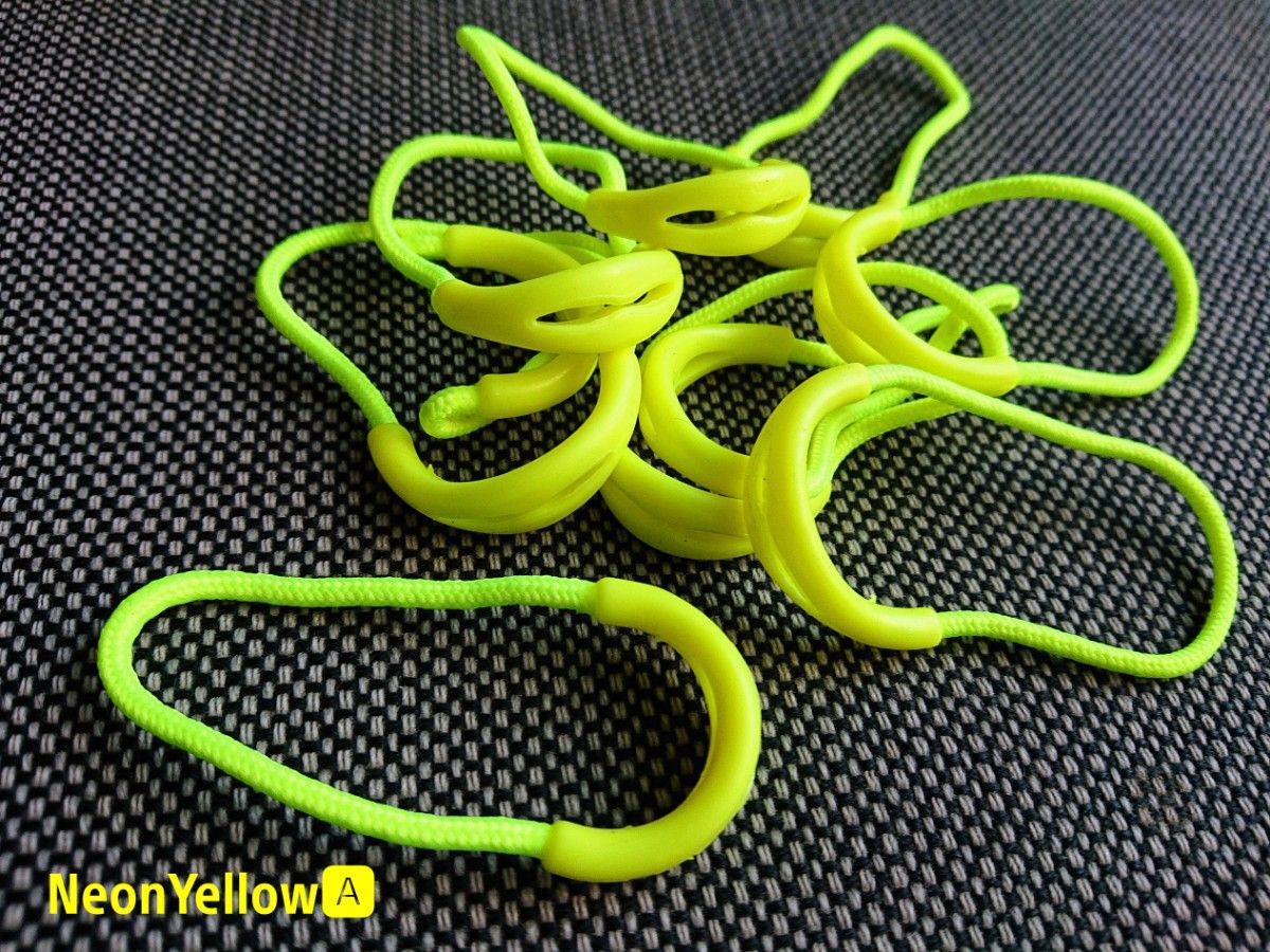 Zipper Rope/“高品質”ファスナー引き手#ジッパータブ○color：蛍光系イエローA■×10個セット：599円