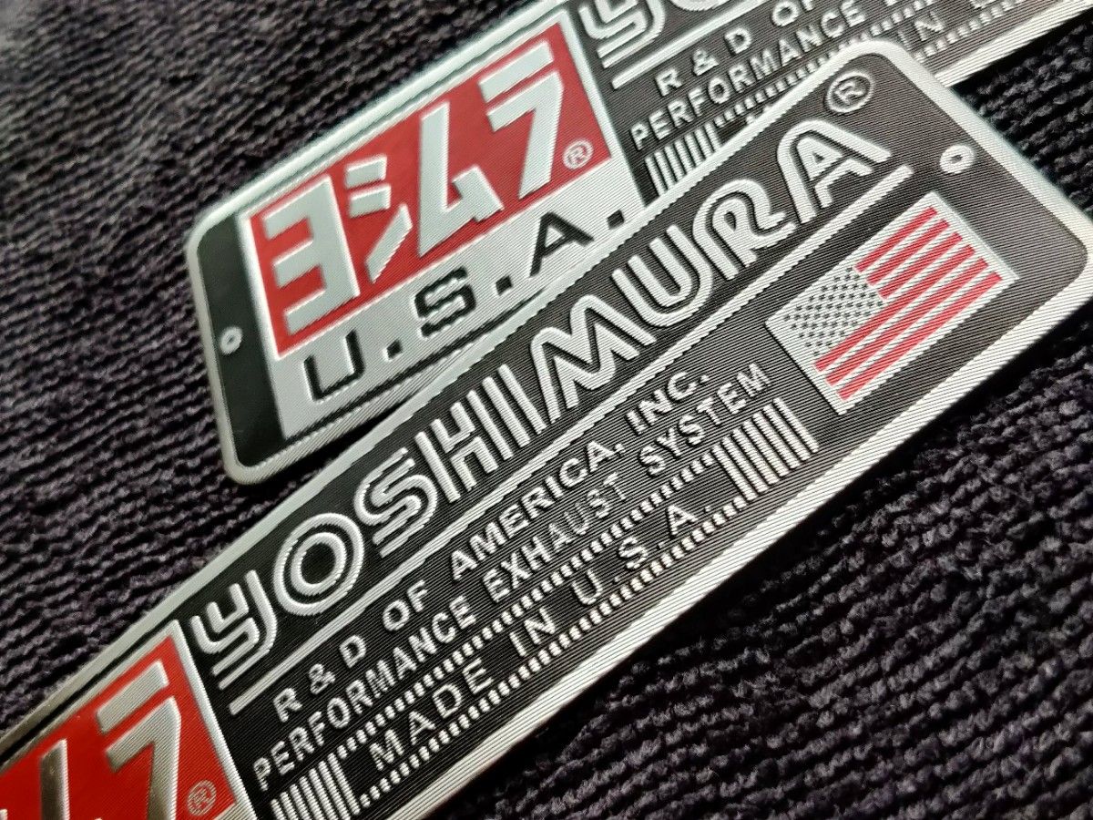 ヨシムラUSA#YOSHIMURA・USA□“3D”アルミニウム“耐熱”バイクステッカー■JH105×1枚：649円