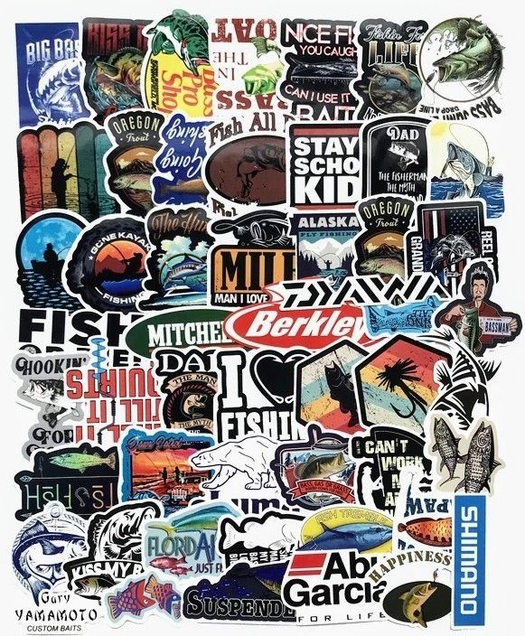 Fishing Sticker■釣りステッカー集#Best Fishing Decals●フィッシングステッカー集×51枚セット