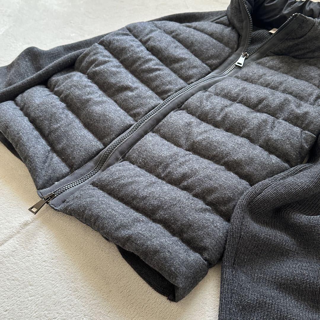 [ beautiful goods ]MONCLER Moncler cardigan MAGLIONE gray grey XS knitted down switch lady's high class down filling 